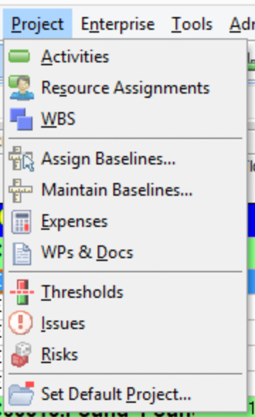 P6 Baseline Menu Options