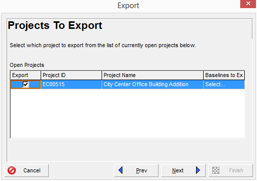 P6 PMXML export